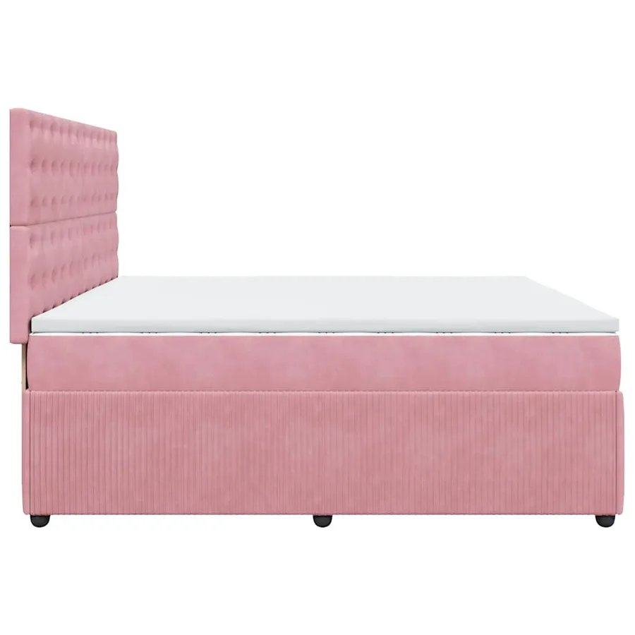 Sommier à lattes de lit avec matelas Rose 200x200 cm Velours - 7