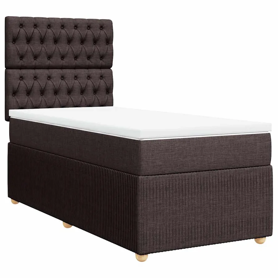 Sommier à lattes de lit avec matelas Marron foncé 90x190 cm - 3