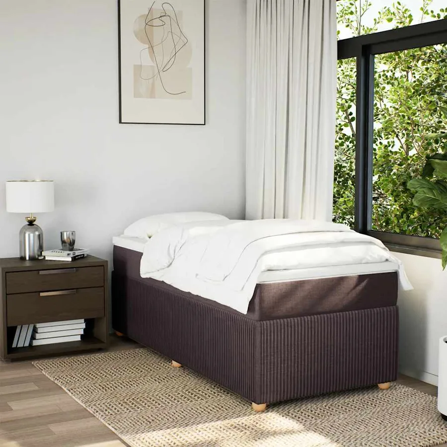 Sommier à lattes de lit avec matelas Marron foncé 90x190 cm - 3
