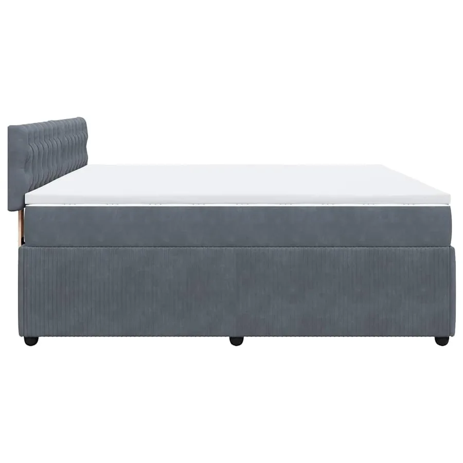 Sommier à lattes de lit et matelas Gris foncé 200x200cm Velours - 9