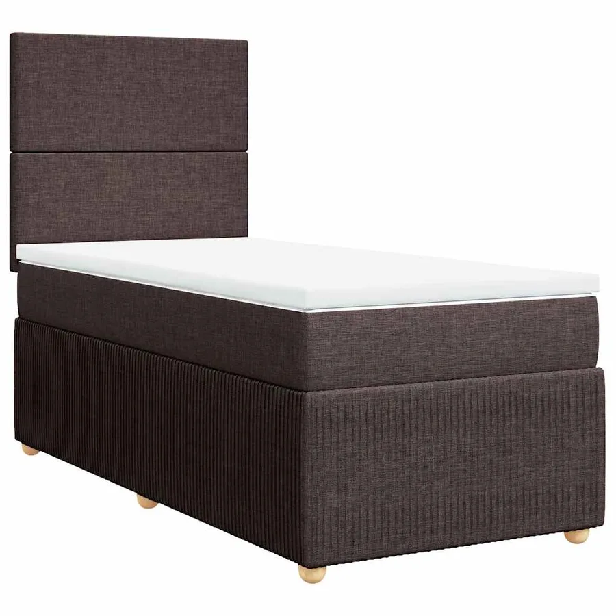 Sommier à lattes de lit avec matelas Marron foncé 90x190 cm - 2
