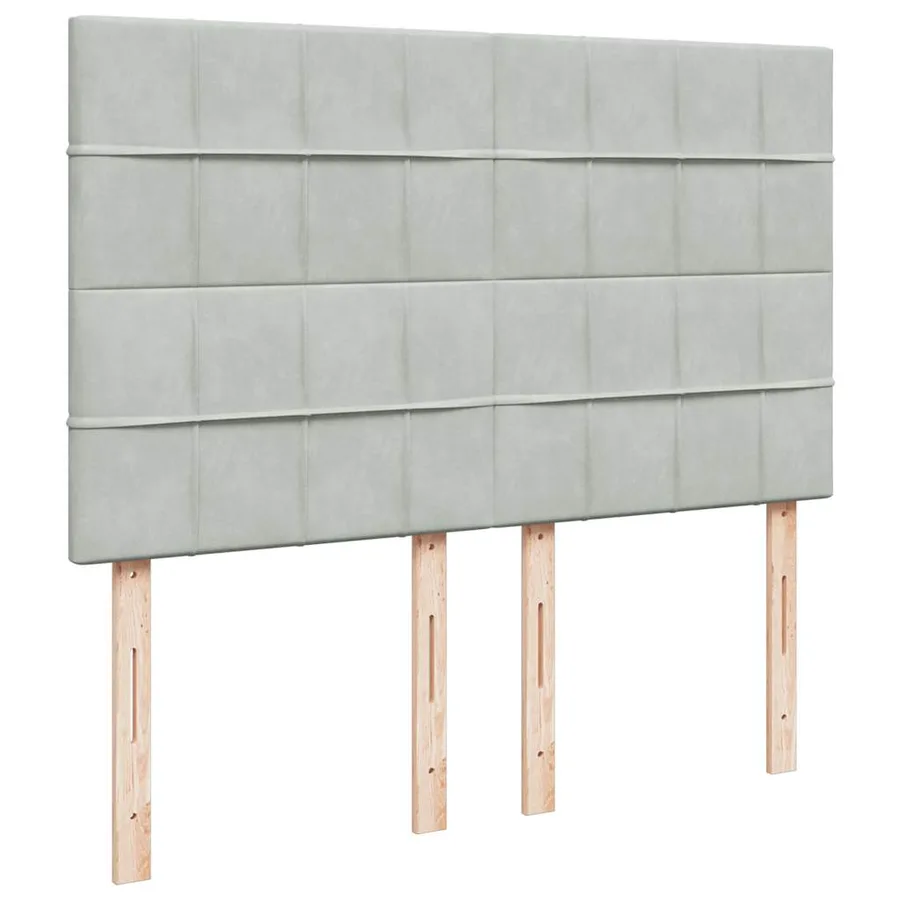 Sommier à lattes de lit et matelas Gris clair 160x200cm Velours - 12