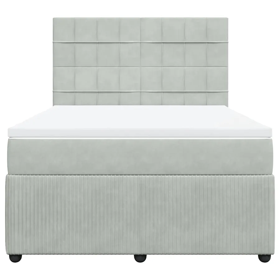 Sommier à lattes de lit et matelas Gris clair 160x200cm Velours - 6