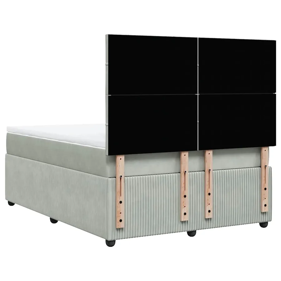 Sommier à lattes de lit et matelas Gris clair 160x200cm Velours - 8