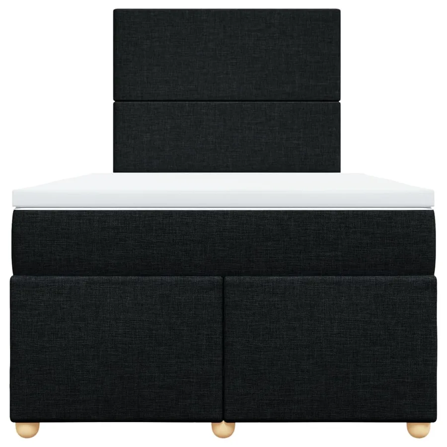 Sommier à lattes de lit avec matelas noir 120x190 cm tissu - 6