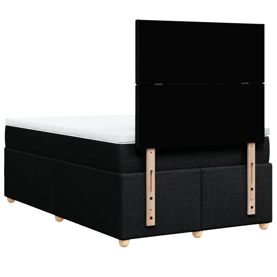 Sommier à lattes de lit avec matelas noir 120x190 cm tissu - 8