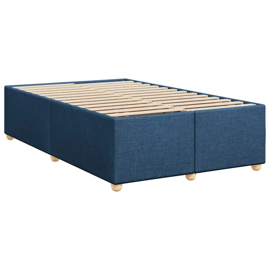 Sommier à lattes de lit avec matelas bleu 120x190 cm tissu - 9