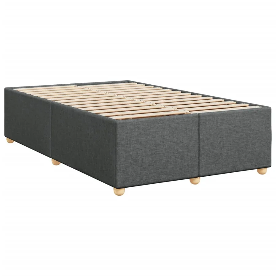 Sommier à lattes de lit avec matelas gris foncé 120x190cm tissu - 9