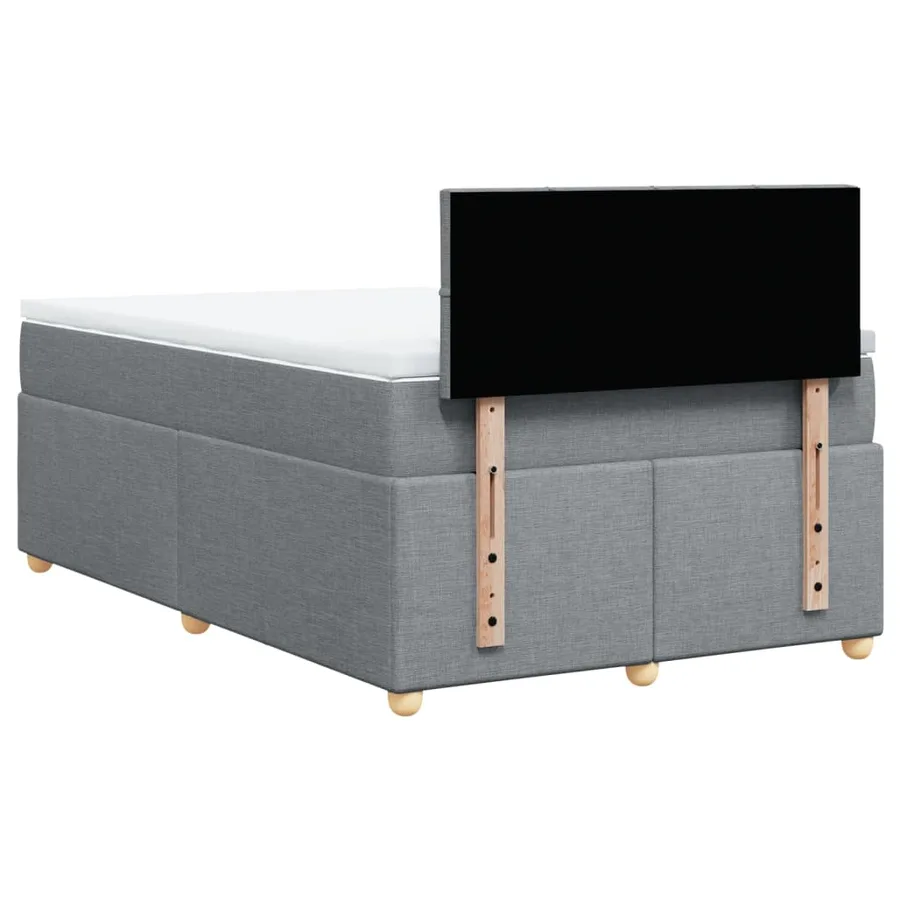 Sommier à lattes de lit et matelas gris clair 120x190 cm tissu - 8