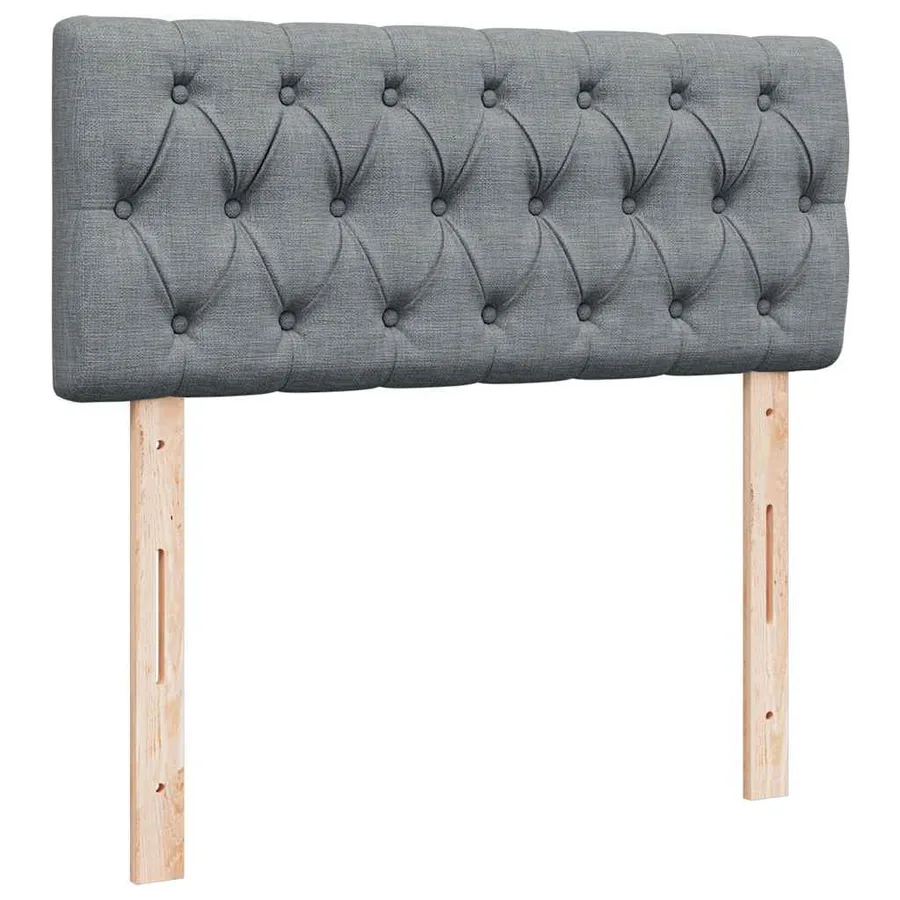 Sommier à lattes de lit et matelas gris clair 120x190 cm tissu - 10