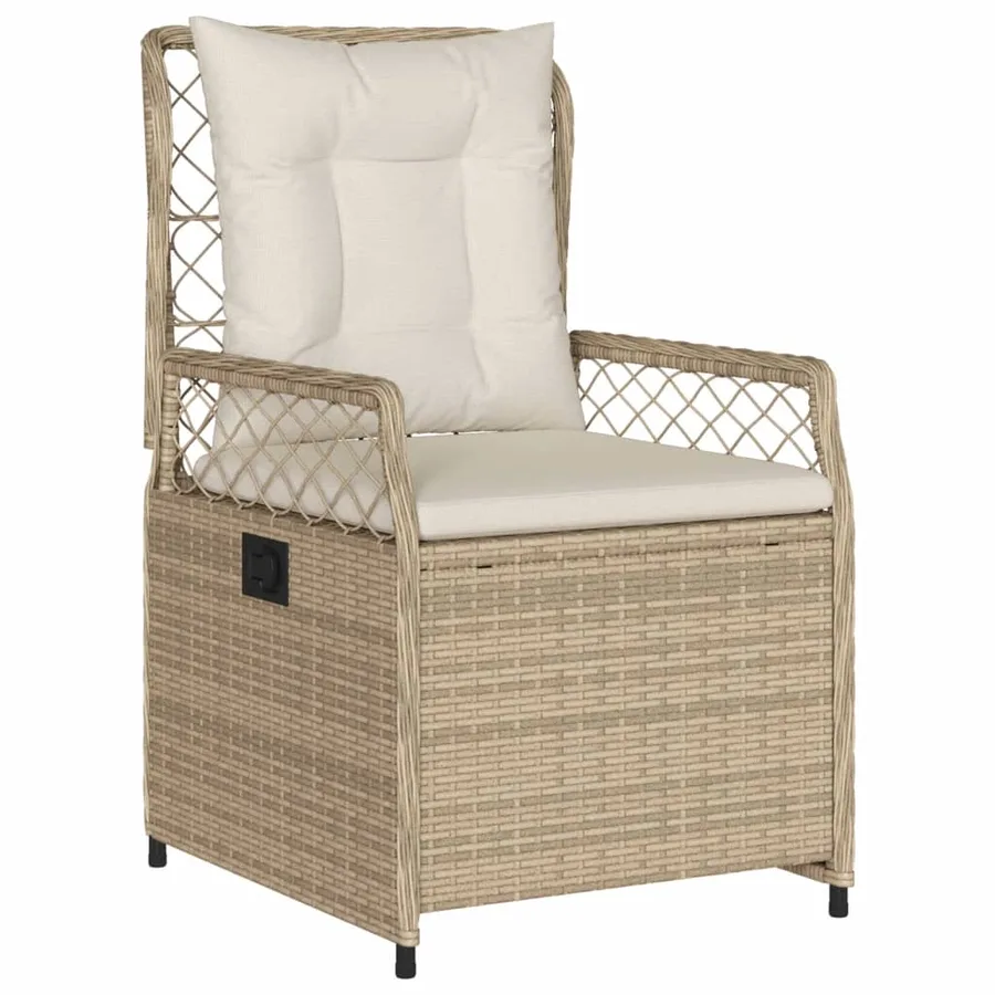 Ensemble à manger de jardin et coussins 9 pcs beige Poly rotin - 3