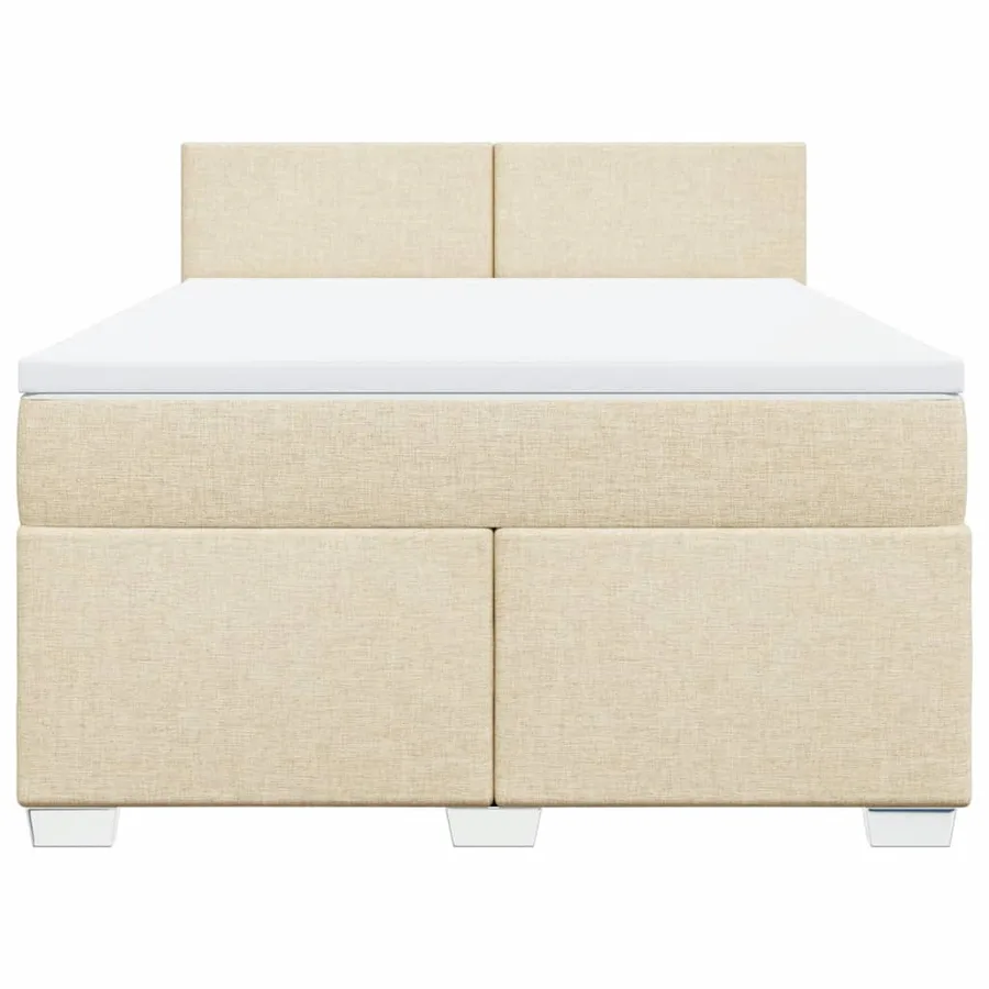 Sommier à lattes de lit avec matelas Crème 140x200 cm Tissu - 6