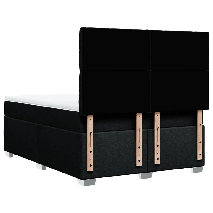 Sommier à lattes de lit avec matelas Noir 140x200 cm Tissu - 10