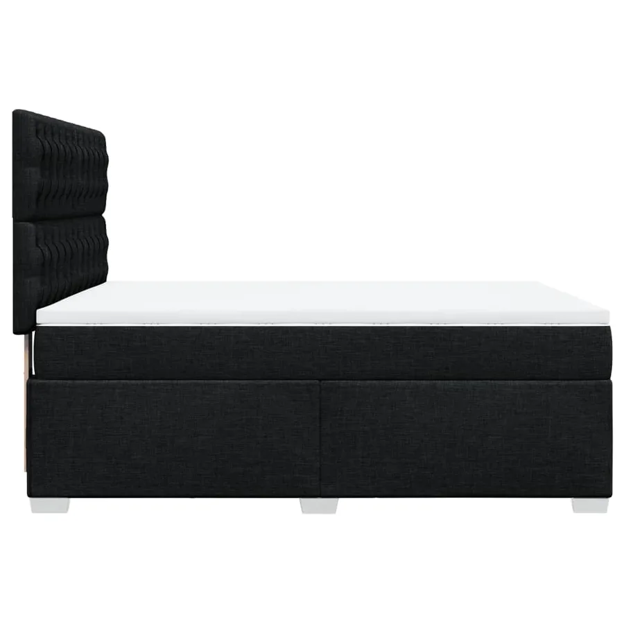 Sommier à lattes de lit avec matelas Noir 140x200 cm Tissu - 9