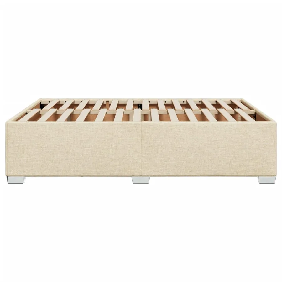 Cadre de lit sans matelas crème 140x200 cm tissu - 5