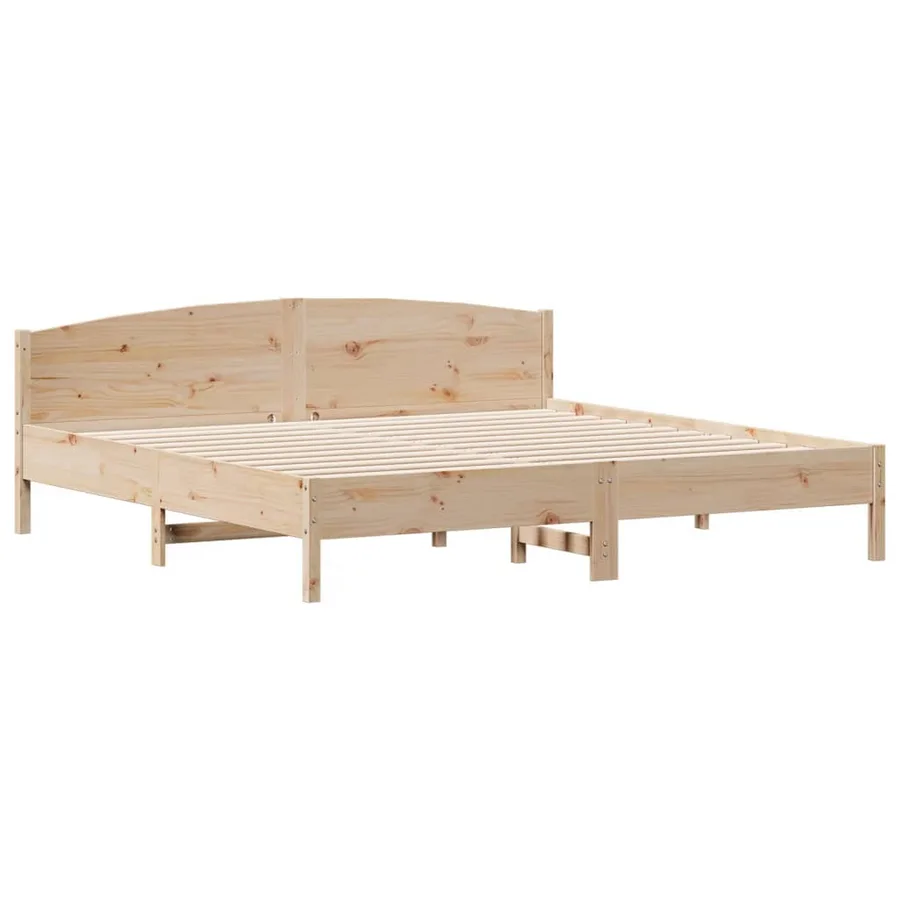 Cadre de lit sans matelas 200x200 cm bois massif de pin - 7