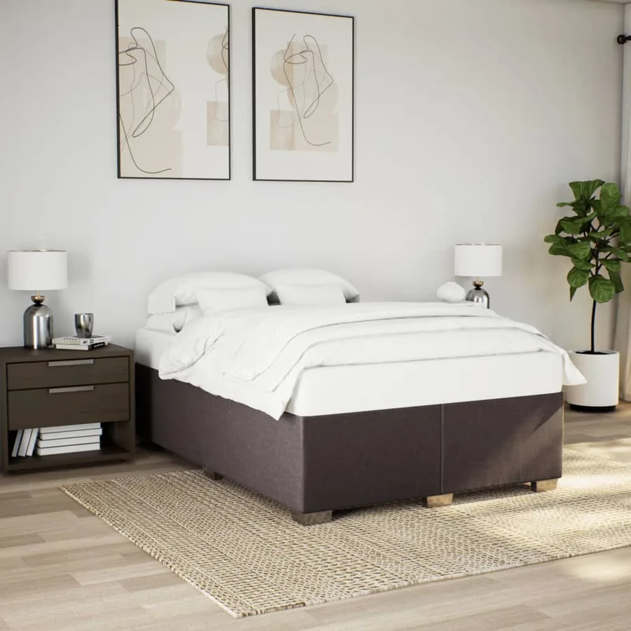 Sommier à lattes de lit avec matelas Marron foncé 140x200 cm - 3