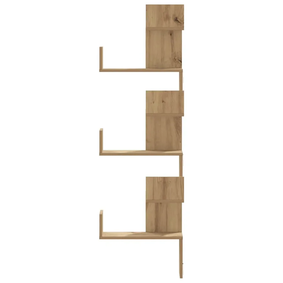 Étagère d'angle murale chêne artisanal bois d'ingénierie - 5
