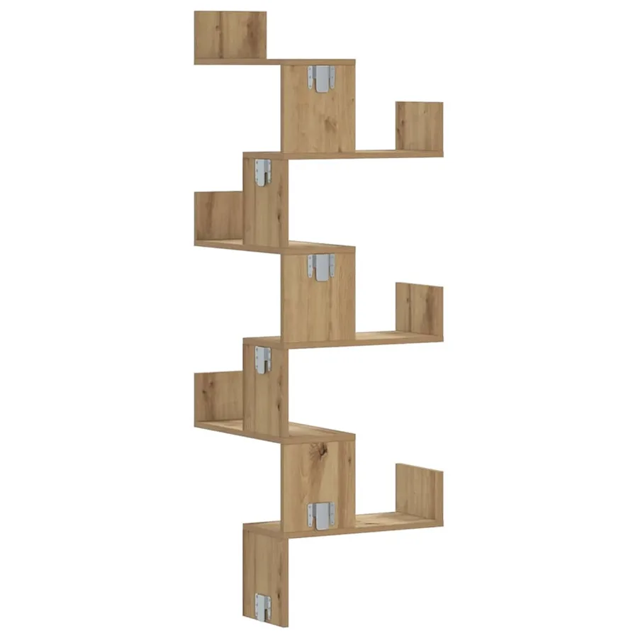 Étagère d'angle murale chêne artisanal bois d'ingénierie - 6