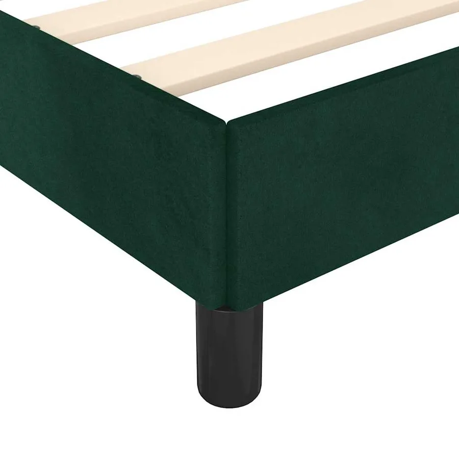 Cadre de lit sans matelas vert foncé 90x200 cm velours - 8