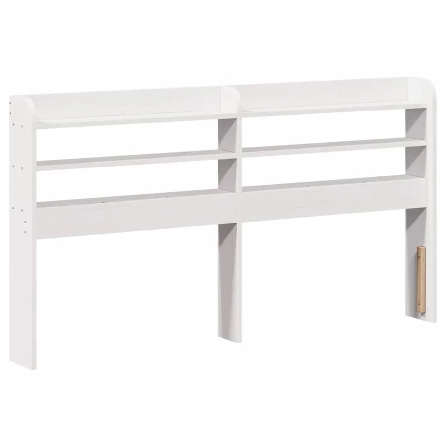 Tête de lit avec étagères blanc 160 cm bois massif de pin - 2