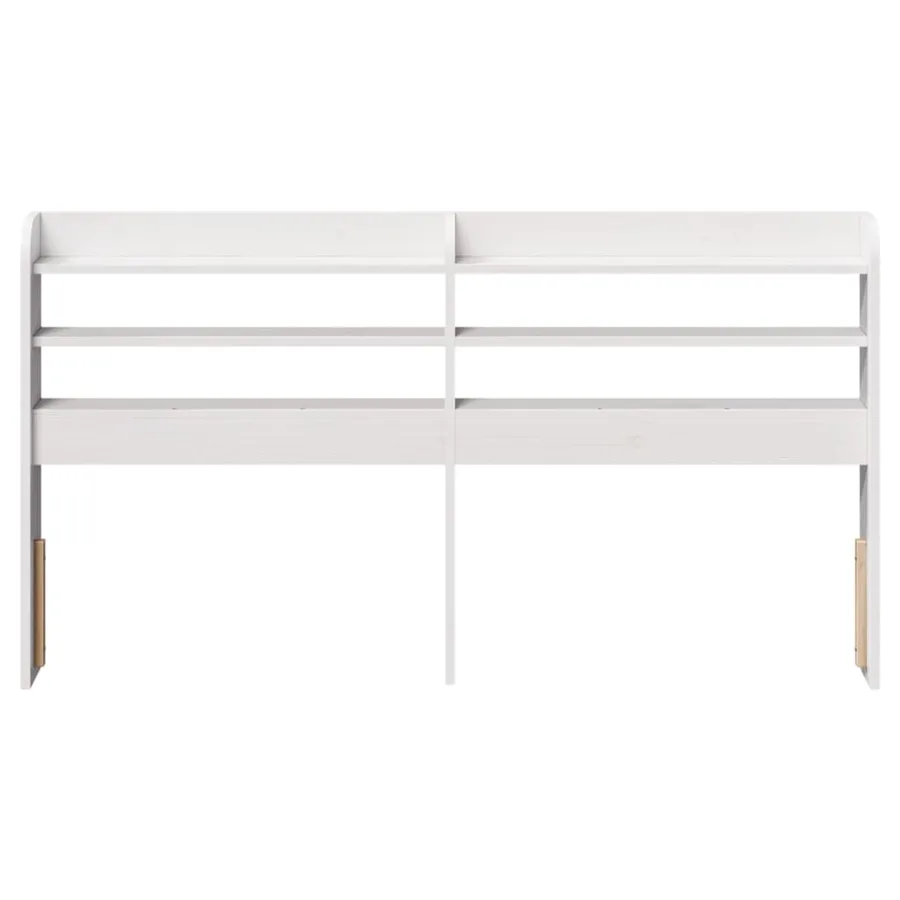 Tête de lit avec étagères blanc 160 cm bois massif de pin - 3