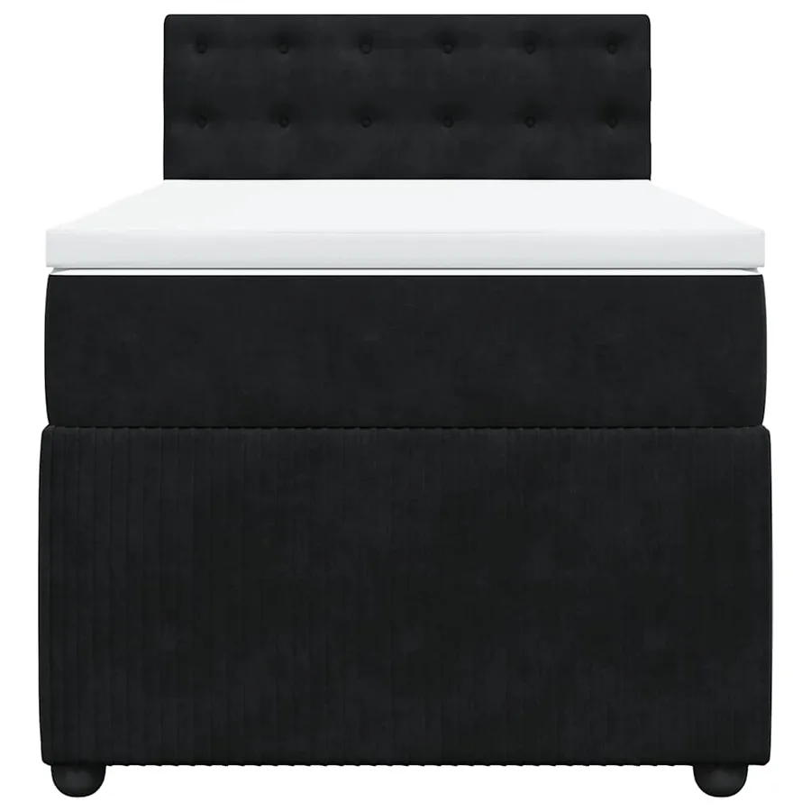 Sommier à lattes de lit avec matelas Noir 100x200 cm Velours - 4