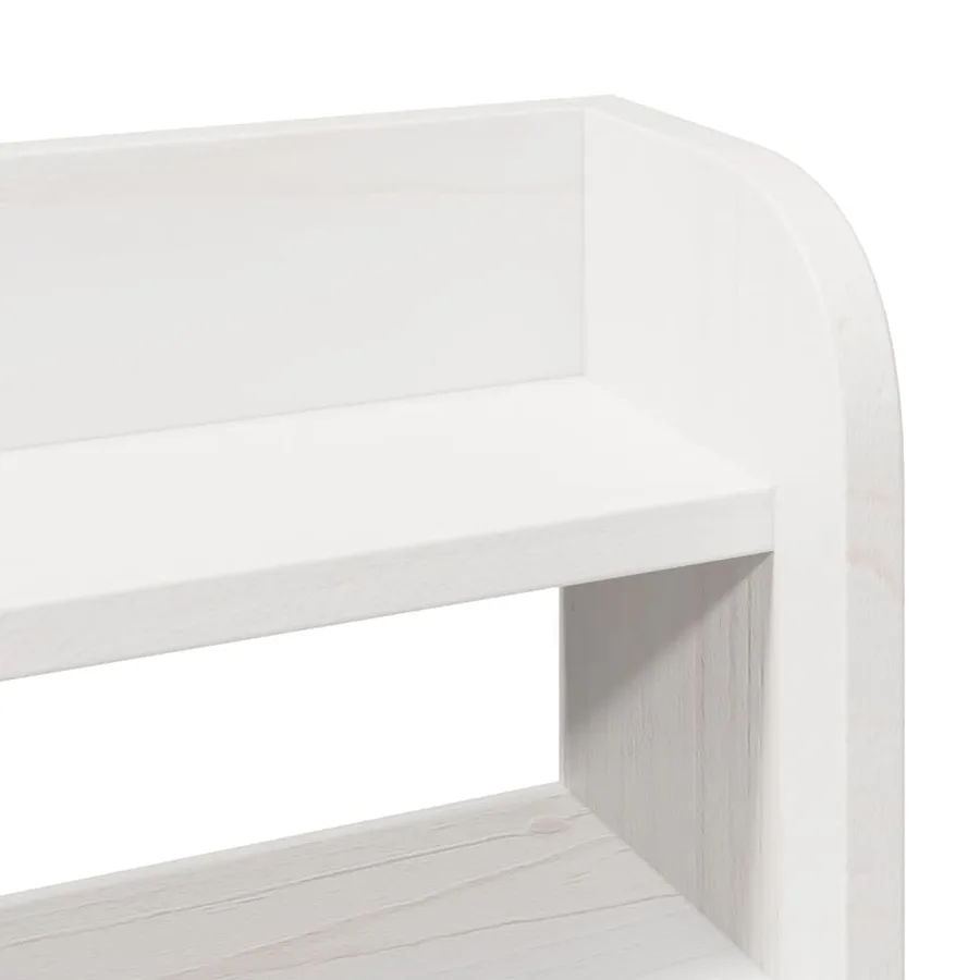 Cadre de lit sans matelas blanc 100x200 cm bois de pin massif - 10