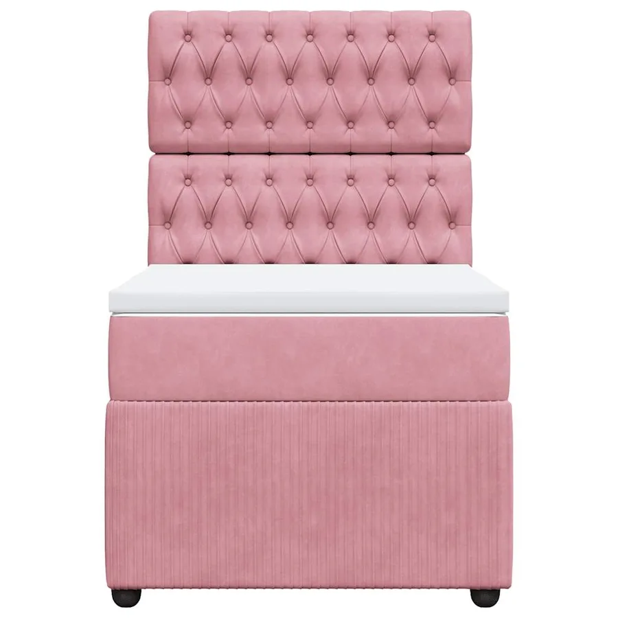 Sommier à lattes de lit avec matelas Rose 100x200 cm Velours - 6