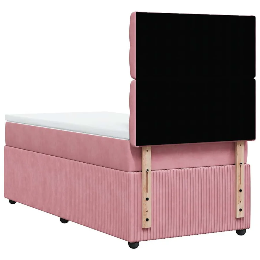 Sommier à lattes de lit avec matelas Rose 100x200 cm Velours - 8