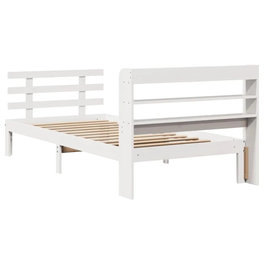 Cadre de lit avec tête de lit sans matelas blanc 100x200 cm - 8