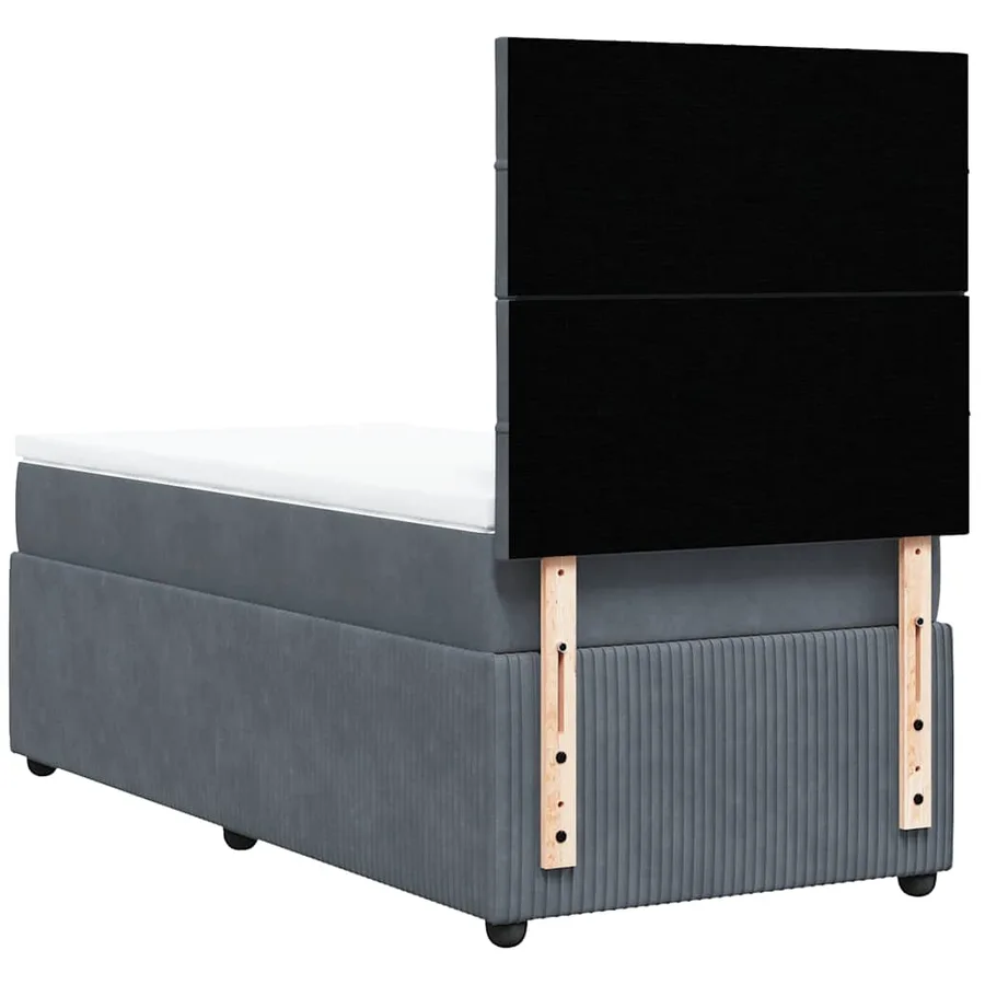 Sommier à lattes de lit avec matelas Gris foncé 100x200 cm - 6