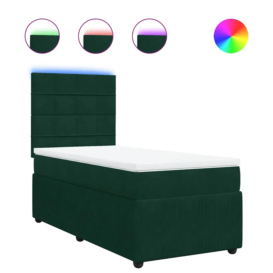 Sommier à lattes de lit avec matelas Vert foncé 100x200 cm - 2