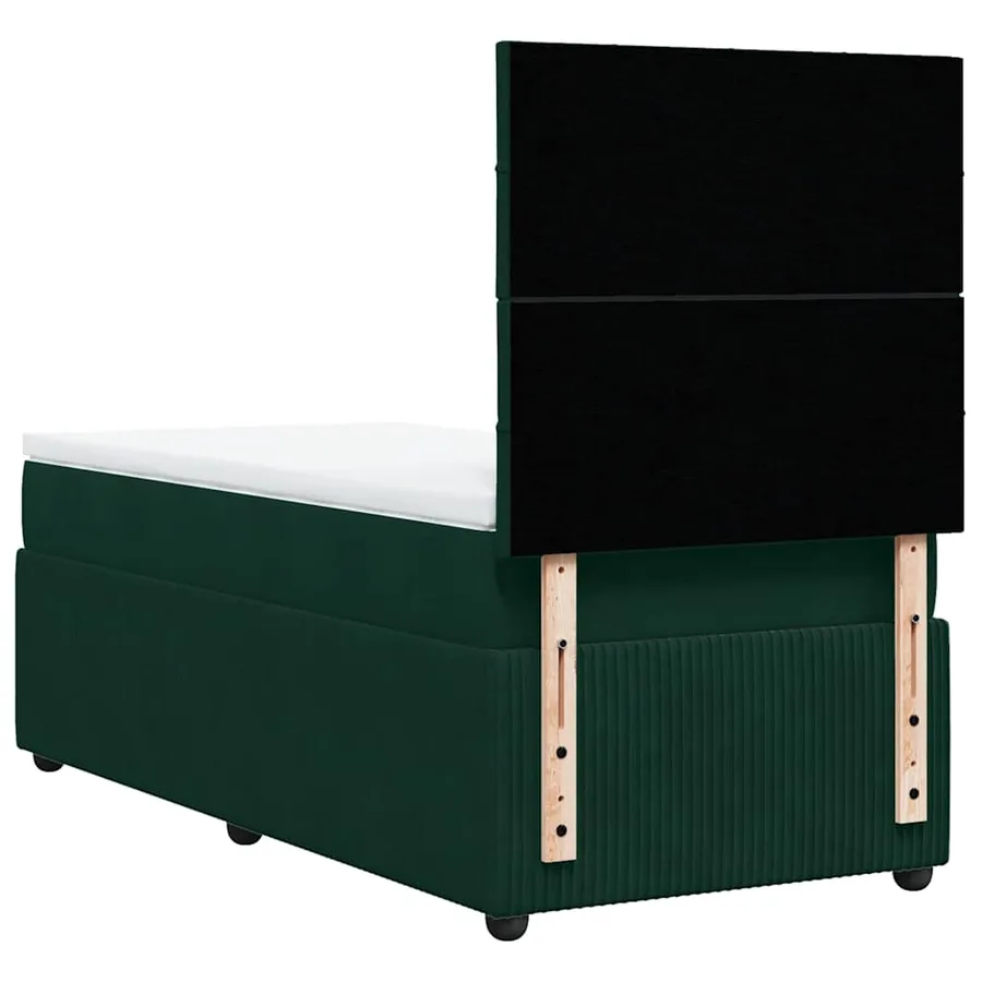 Sommier à lattes de lit avec matelas Vert foncé 100x200 cm - 8