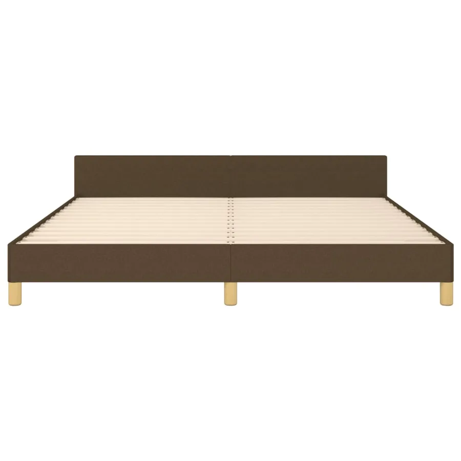 Cadre de lit sans matelas marron foncé 180x200 cm tissu - 6