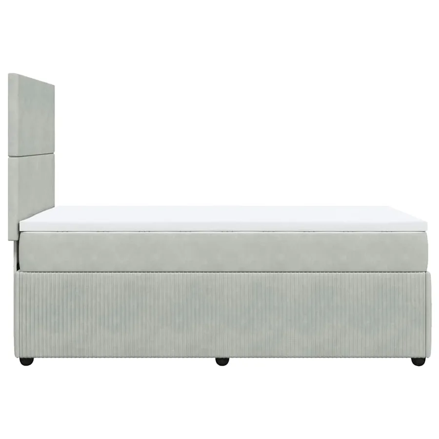 Sommier à lattes de lit et matelas Gris clair 100x200cm Velours - 5
