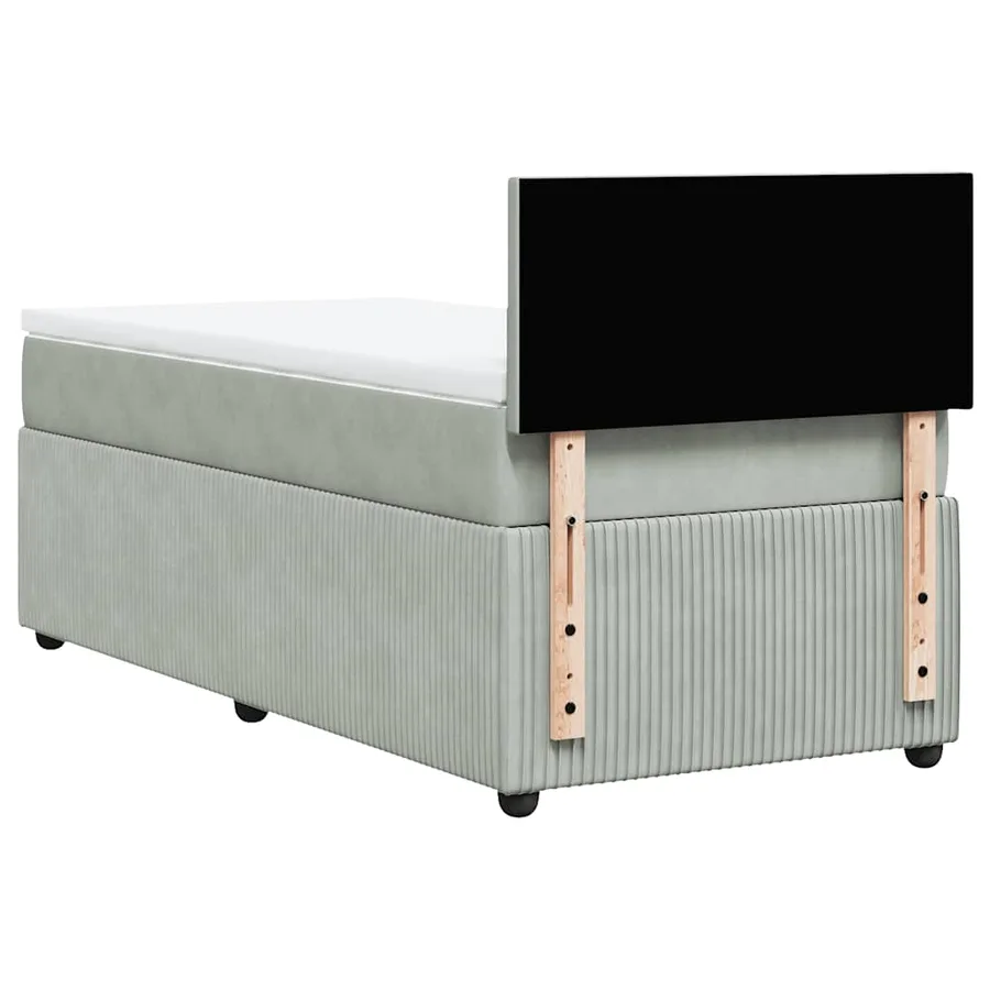 Sommier à lattes de lit et matelas Gris clair 100x200cm Velours - 8