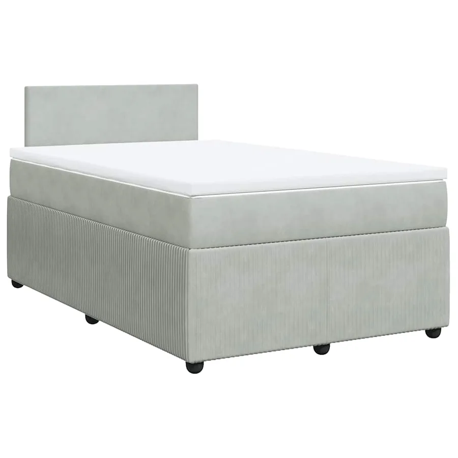 Sommier à lattes de lit et matelas gris clair 120x190cm velours - 3