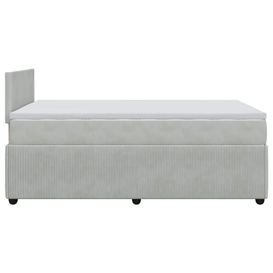 Sommier à lattes de lit et matelas gris clair 120x190cm velours - 7