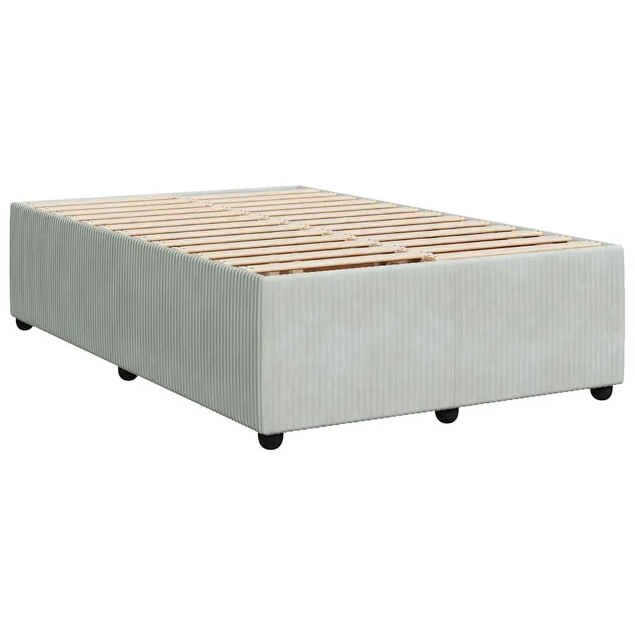 Sommier à lattes de lit et matelas gris clair 120x190cm velours - 9