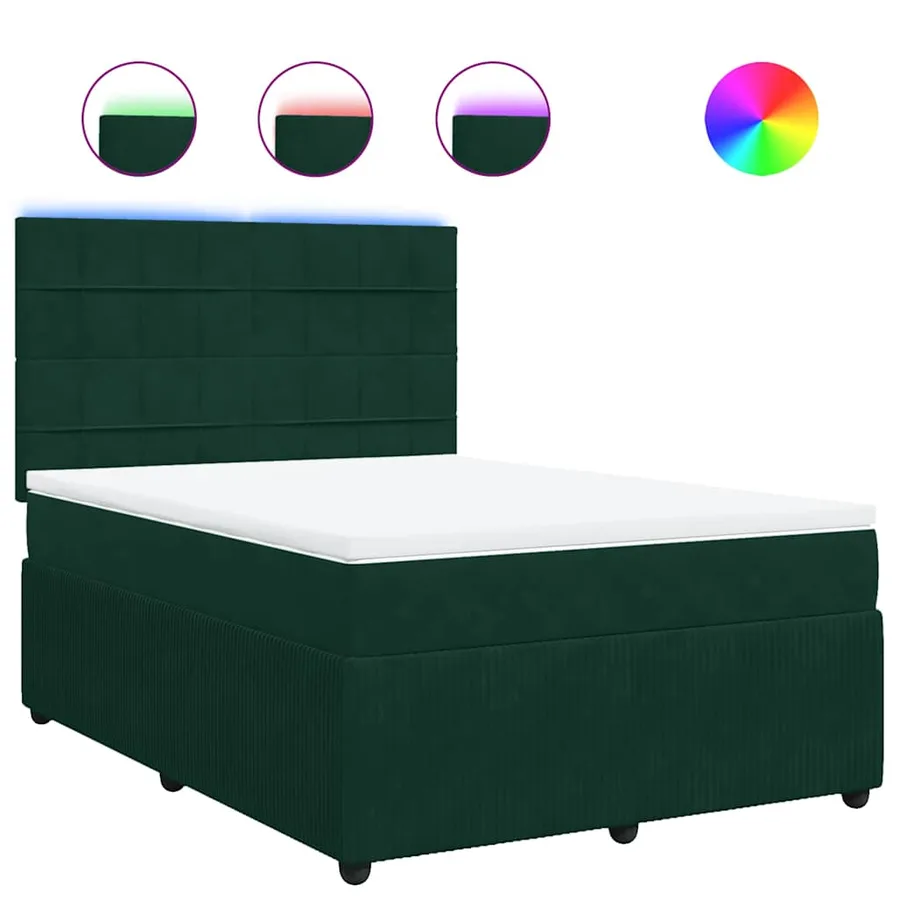 Sommier à lattes de lit et matelas Vert foncé 140x200cm Velours - 2