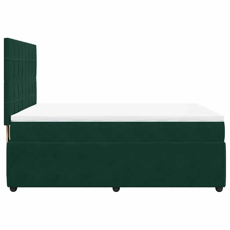Sommier à lattes de lit et matelas Vert foncé 140x200cm Velours - 7