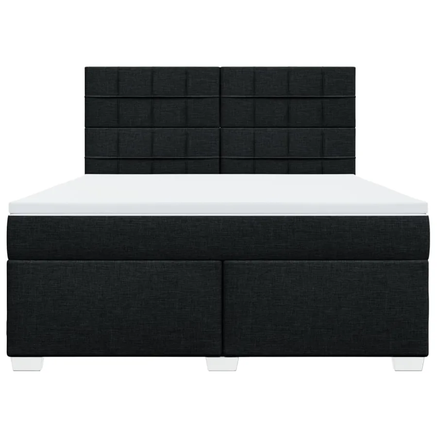 Sommier à lattes de lit avec matelas Noir 180x200 cm Tissu - 6