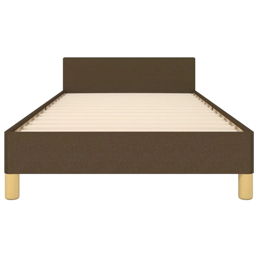 Cadre de lit sans matelas marron foncé 90x190 cm tissu - 6