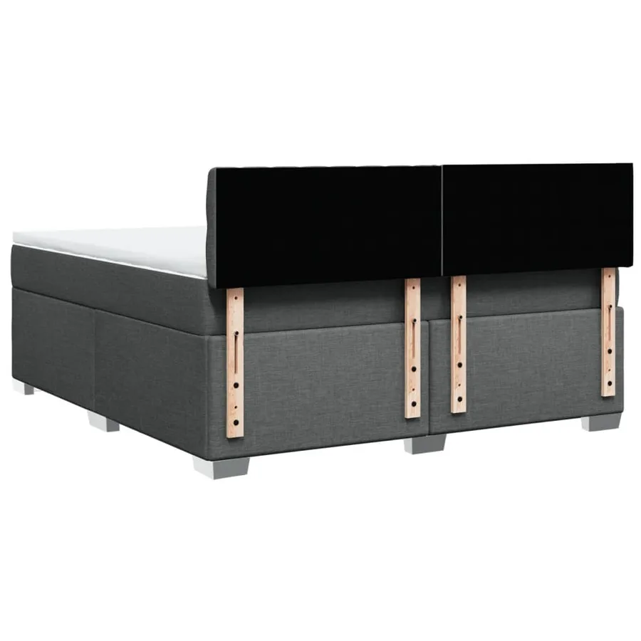 Sommier à lattes de lit avec matelas Gris foncé 180x200cm Tissu - 12