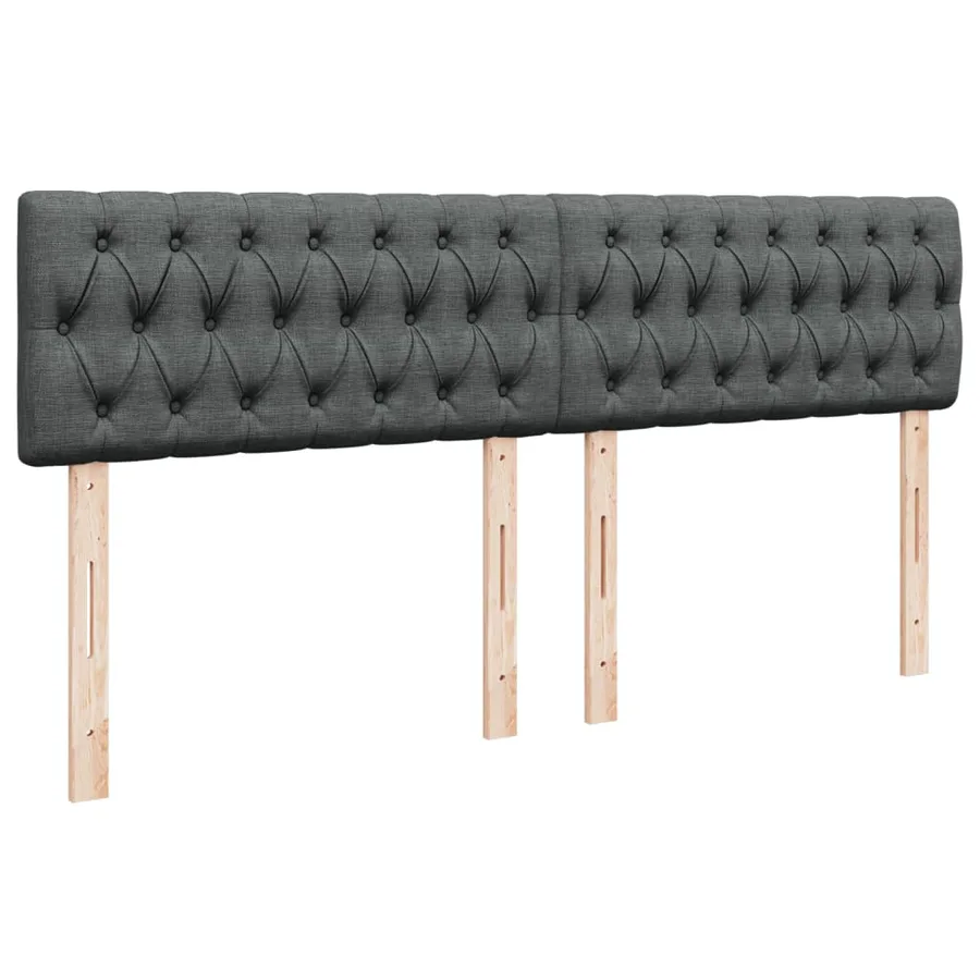 Sommier à lattes de lit avec matelas Gris foncé 180x200cm Tissu - 7