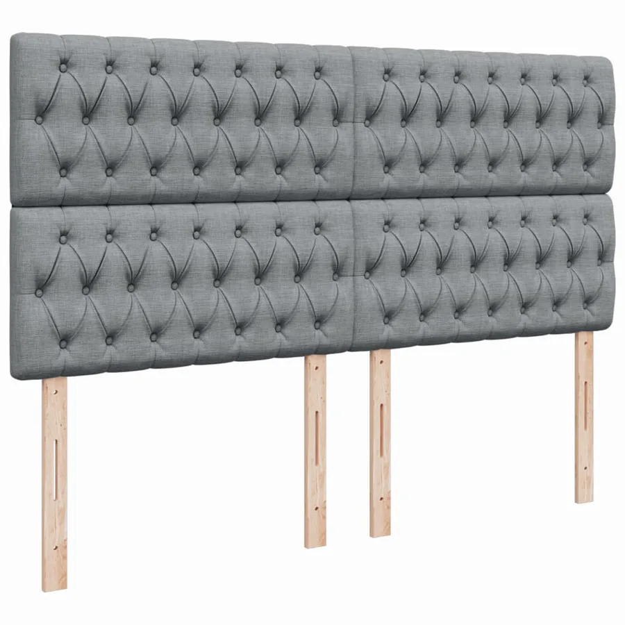 Sommier à lattes de lit avec matelas Gris clair 180x200cm Tissu - 8
