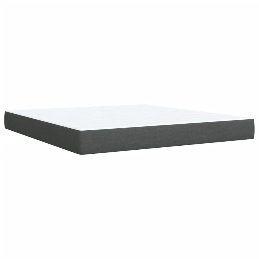 Sommier à lattes de lit avec matelas Gris foncé 180x200cm Tissu - 10