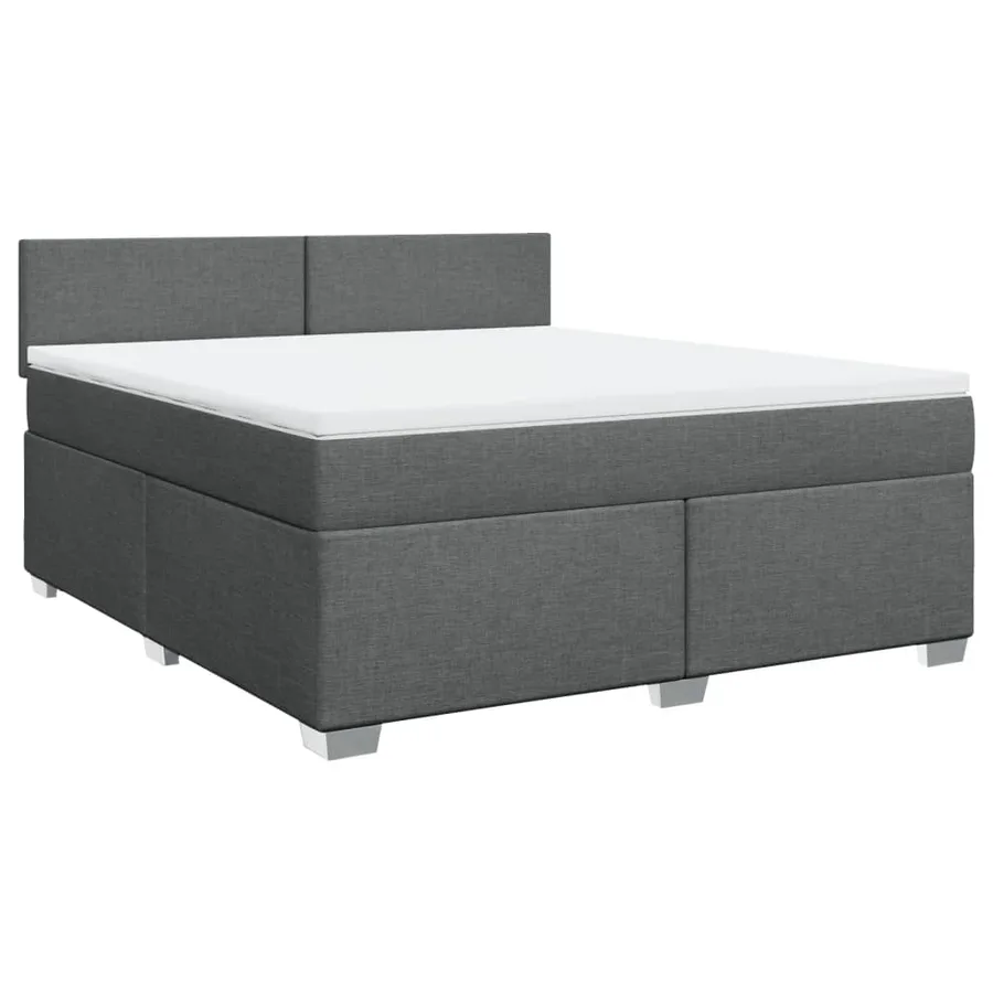 Sommier à lattes de lit avec matelas Gris foncé 180x200cm Tissu - 2
