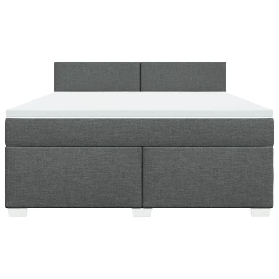 Sommier à lattes de lit avec matelas Gris foncé 180x200cm Tissu - 4